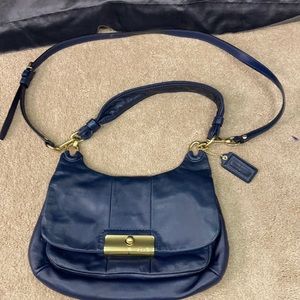 Coach navy leather purse